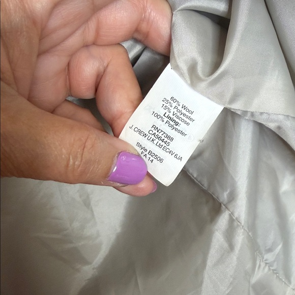 J. Crew Light Gray Pea Coat Button Closure Wool Jacket - Picture 6 of 8